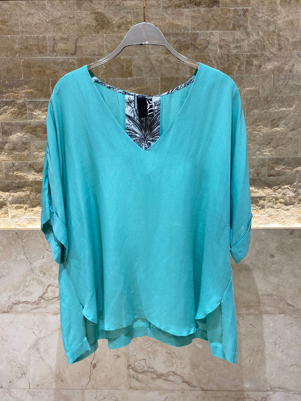 8101.1005 Oversized Linen Top أعلى الكتان المتضخم