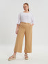 Wide Leg Cropped Cotton Pants - 8301.2086 - Brown Loft