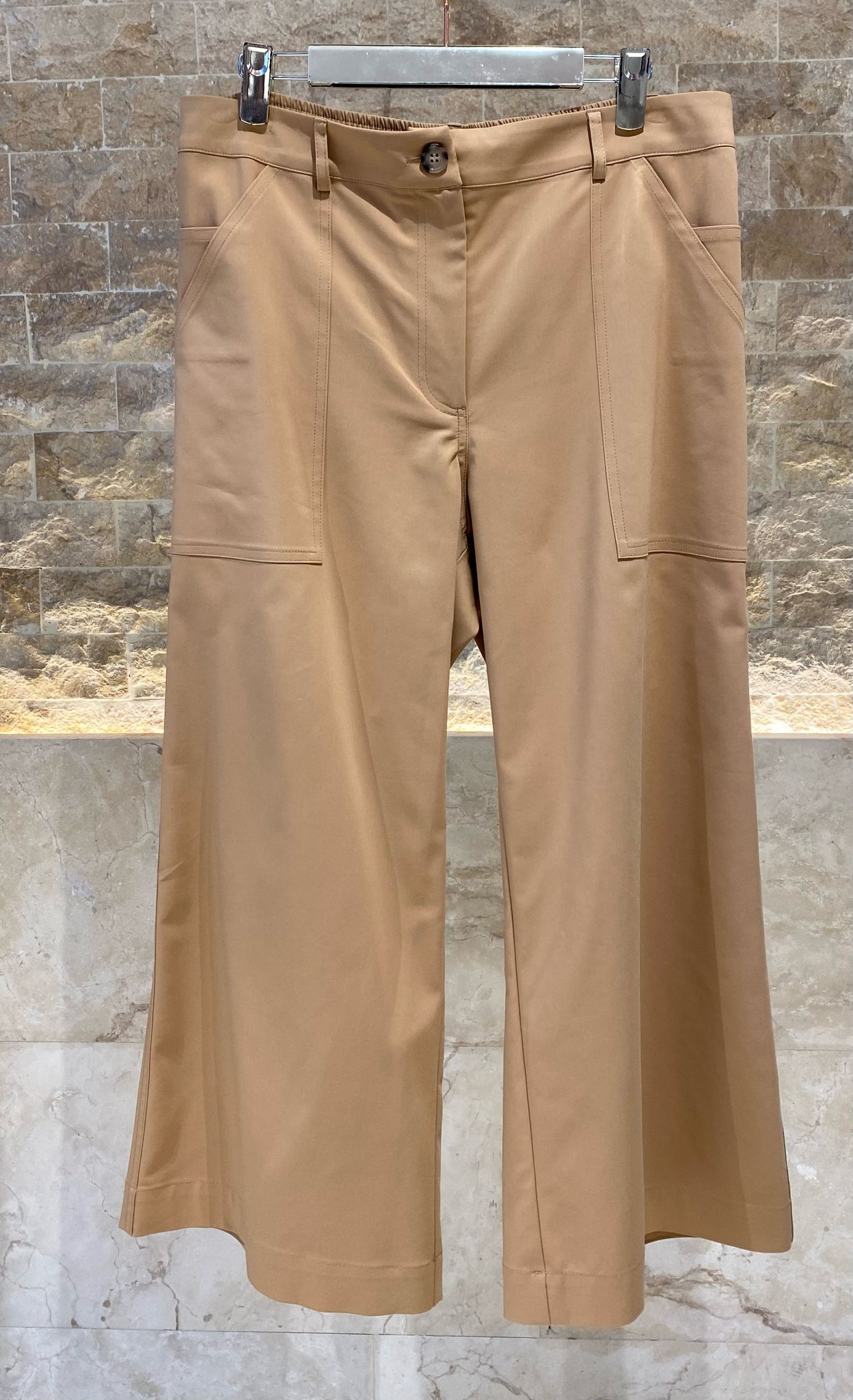 Wide Leg Cropped Cotton Pants - 8301.2086 - Brown Loft