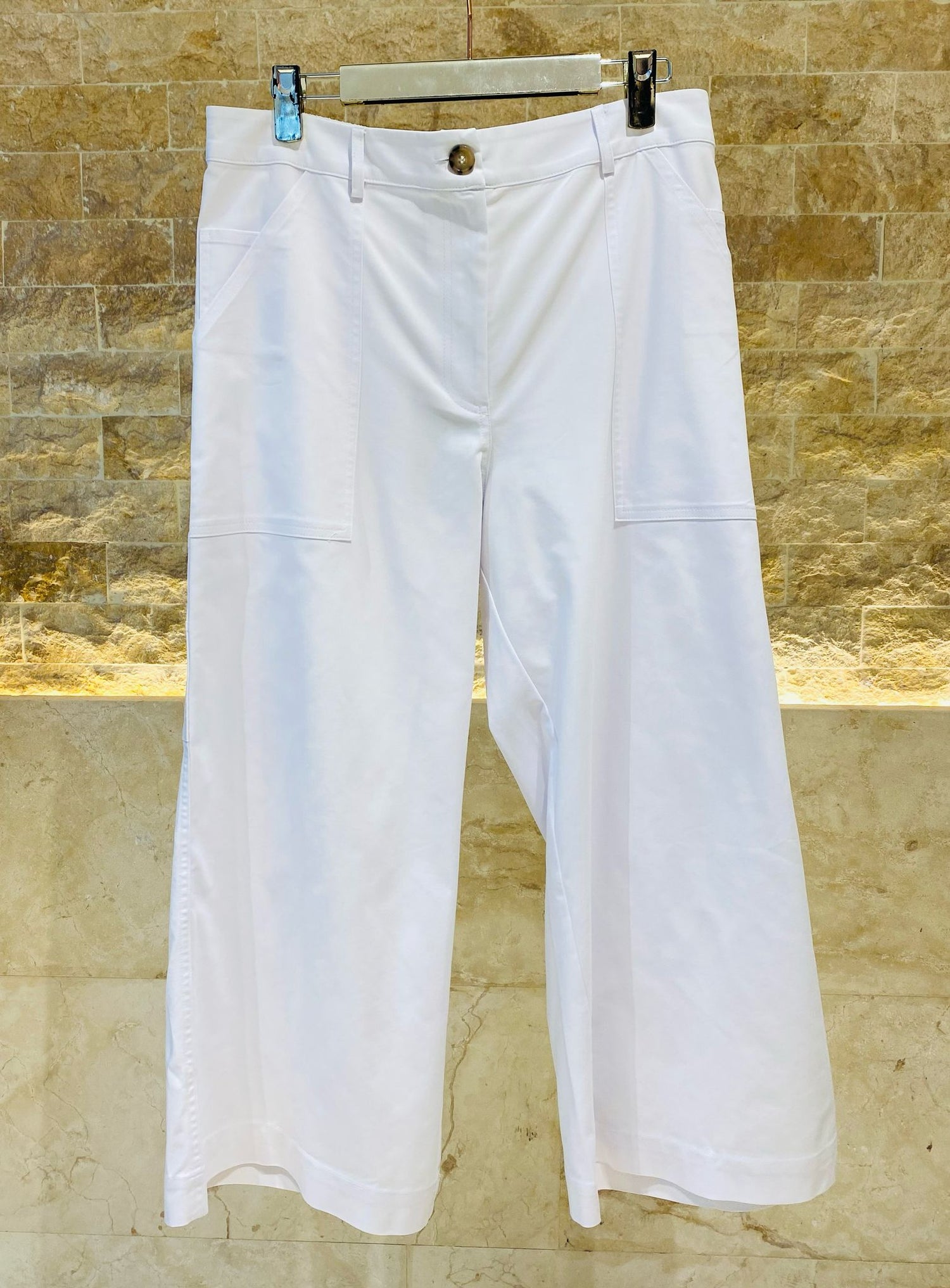 Wide Leg Cropped Cotton Pants - 8301.2086 - Brown Loft