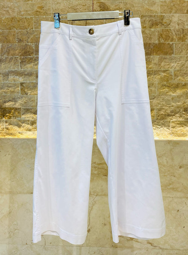 Wide Leg Cropped Cotton Pants - 8301.2086