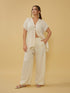 8301.2087 High Waist Wide Leg Linen Pants - Brown Loft
