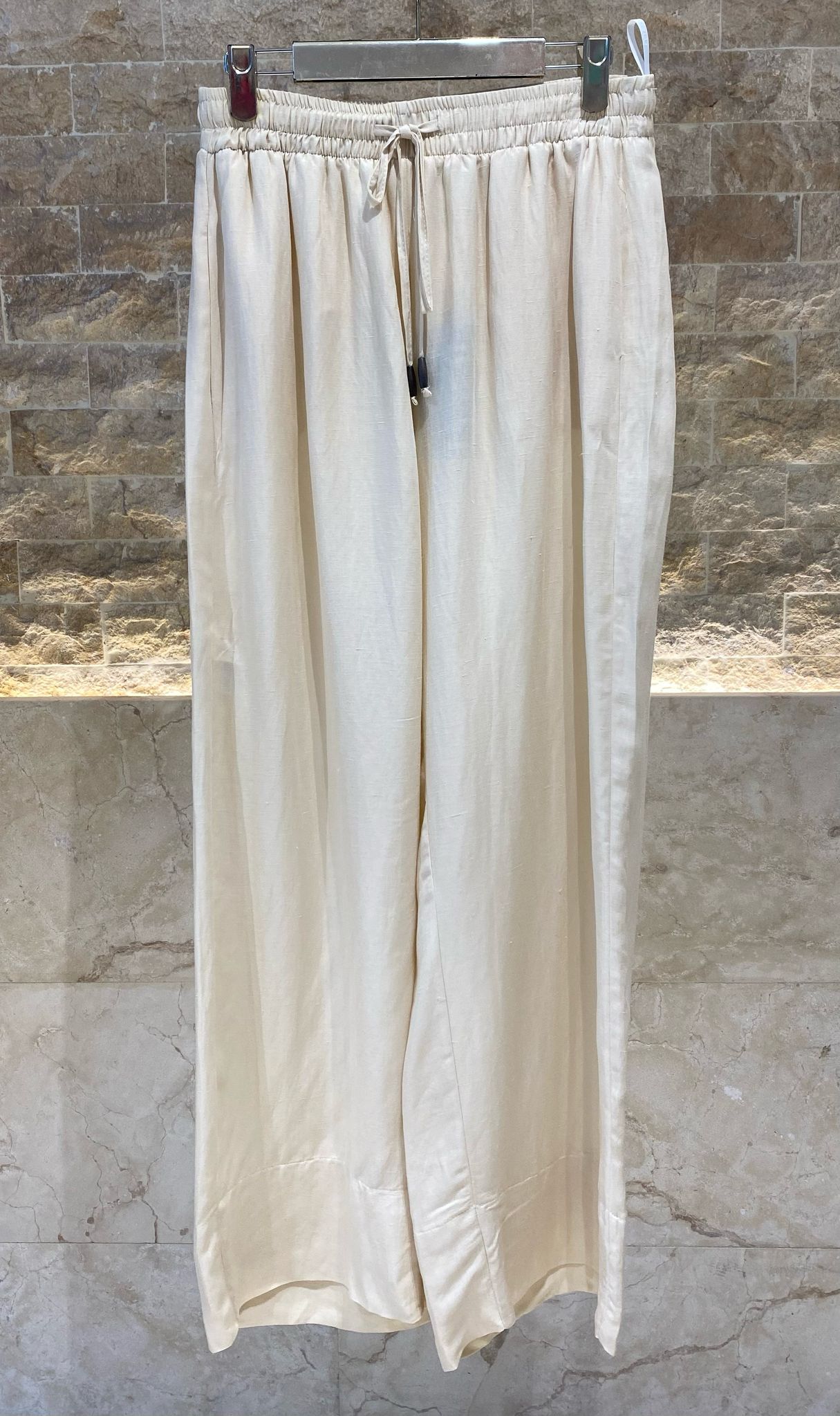 8301.2087 High Waist Wide Leg Linen Pants - Brown Loft