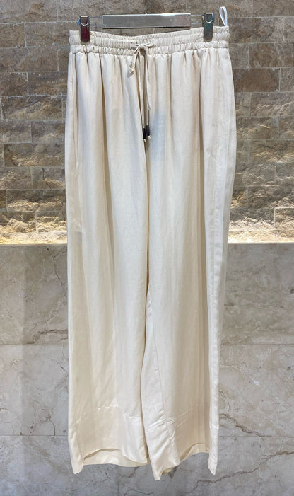 8301.2087 High Waist Wide Leg Linen Pants - Brown Loft
