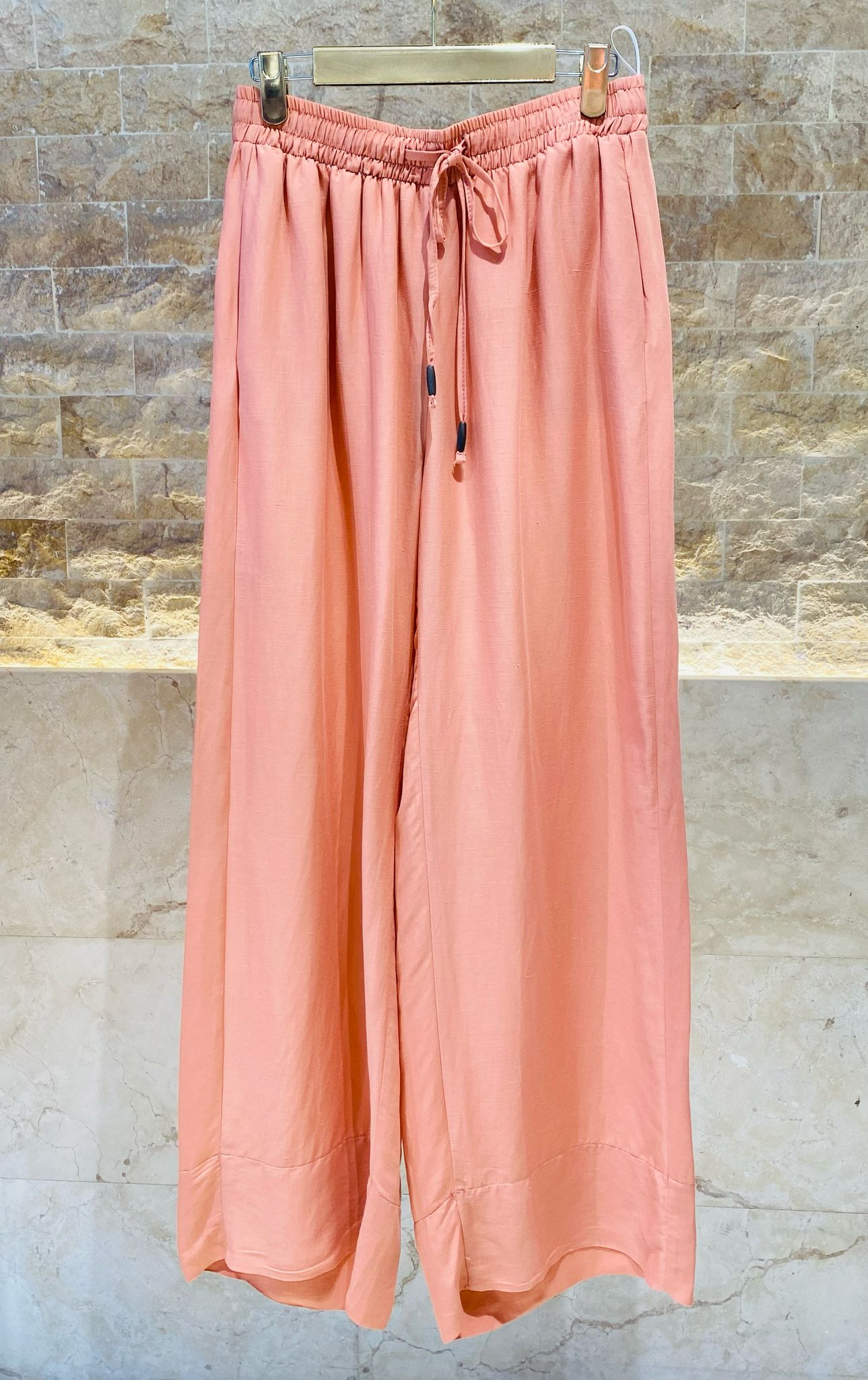 8301.2087 High Waist Wide Leg Linen Pants - Brown Loft