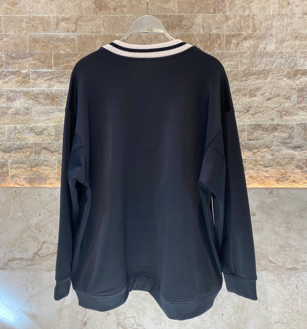 8401.1051 Oversized Sweatshirt Top بلوزة سويت شيرت كبيرة الحجم