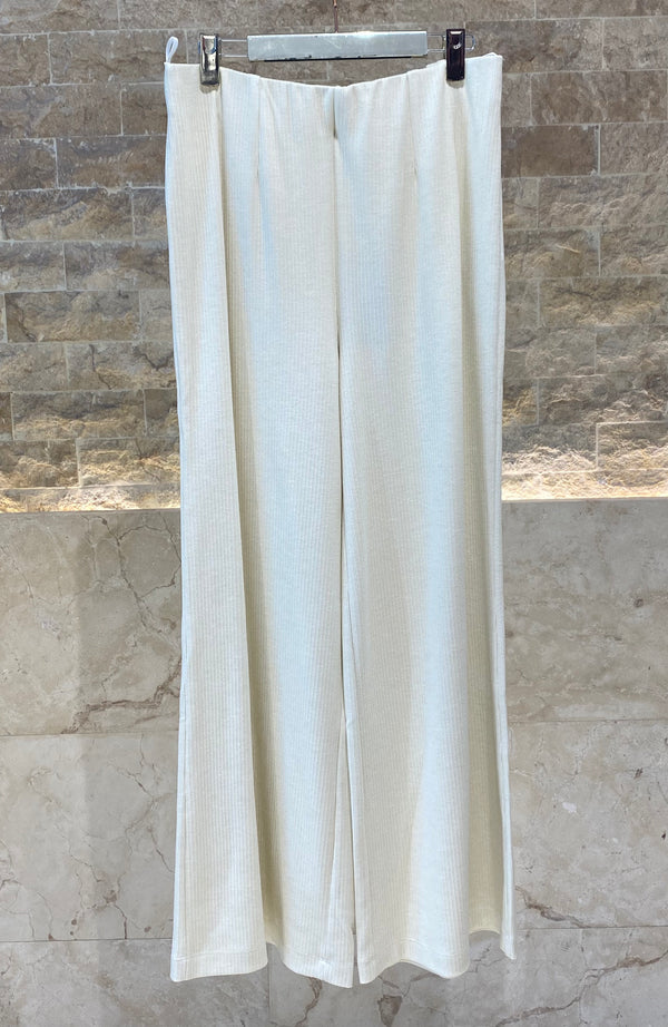 8401.4044/2041 Hoodie Ribbed Jacket and Wide Leg Ribbed Pants سترة بغطاء رأس مضلع وبنطلون واسع الساق مضلع