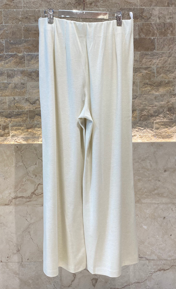 8401.4044/2041 Hoodie Ribbed Jacket and Wide Leg Ribbed Pants سترة بغطاء رأس مضلع وبنطلون واسع الساق مضلع