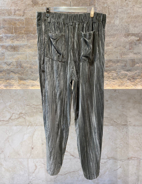 8401.2062 Wide Leg Crushed Velvet Jogger Pants بنطال رياضي واسع الساق من المخمل الممزق