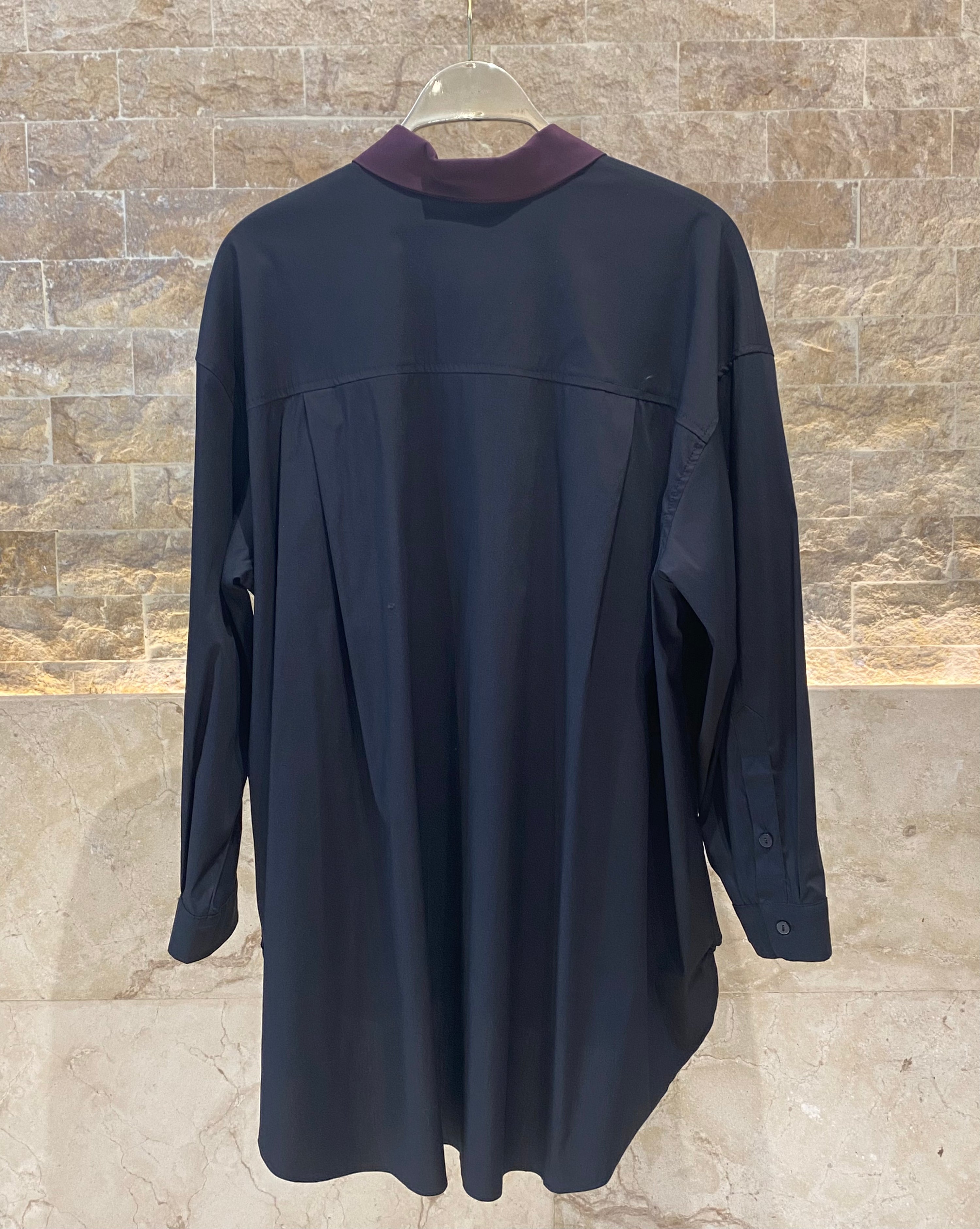 8401.3013 Long Back Oversized Shirt - Brown Loft