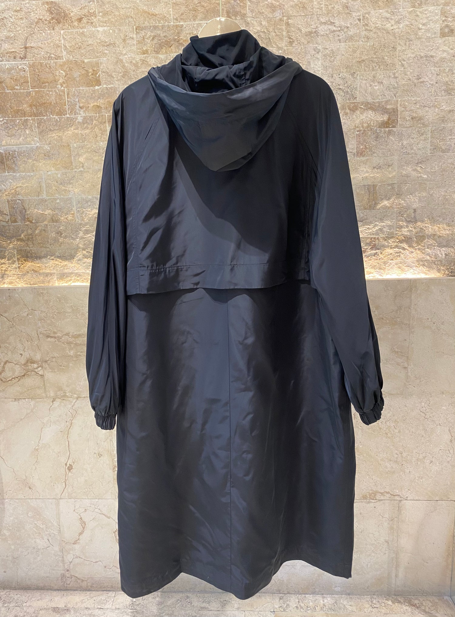 8401.4032 Hoodie Long Taffeta Oversized Jacket - Brown Loft