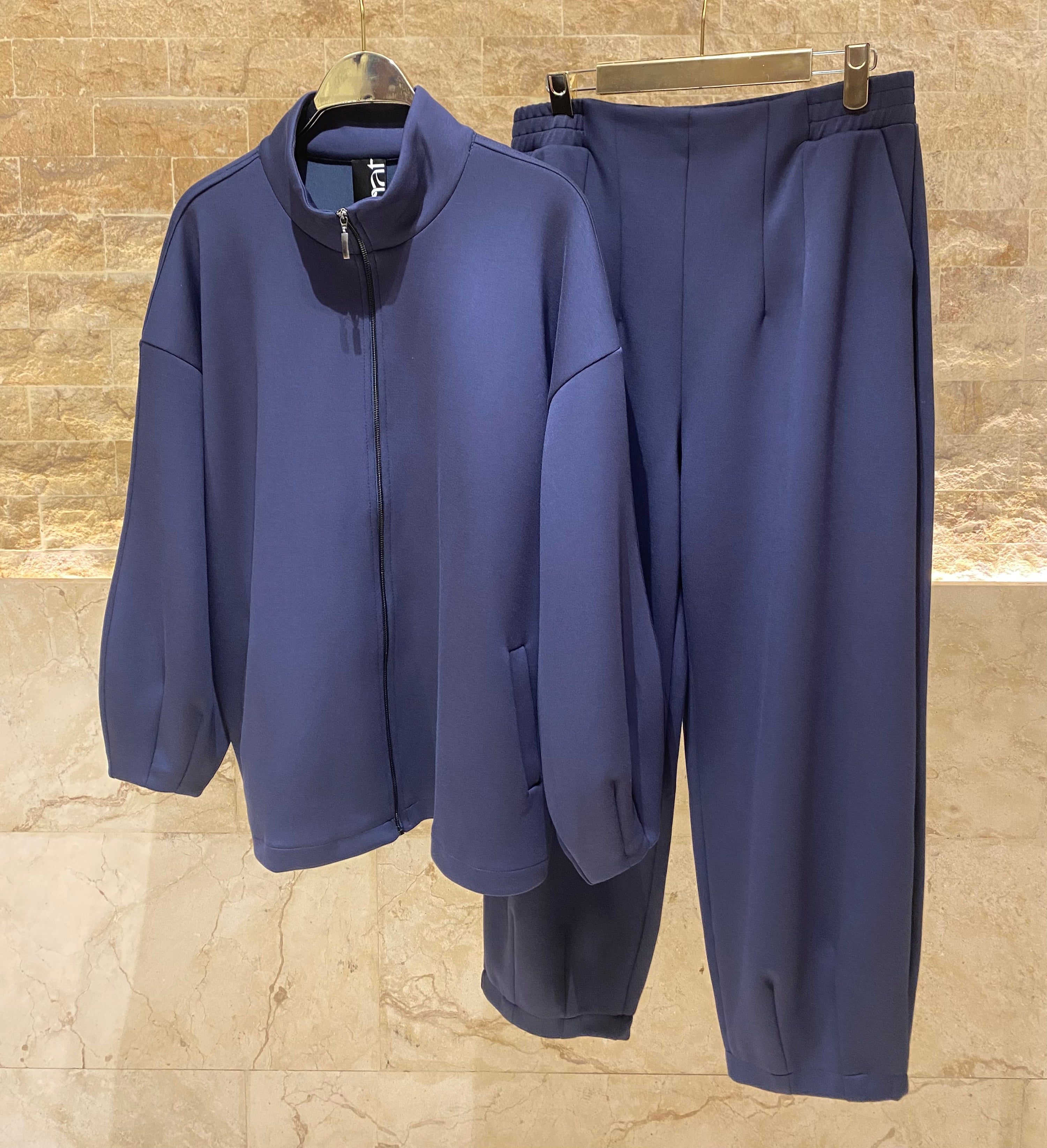 8401.4040/2026 Oversized Jacket and High Waist Jogger Pants - Brown Loft
