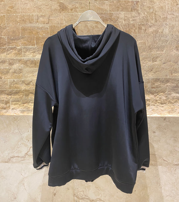 8401.4046 Zippered Hoodie Oversized Jacket سترة بغطاء رأس وسحاب كبيرة الحجم