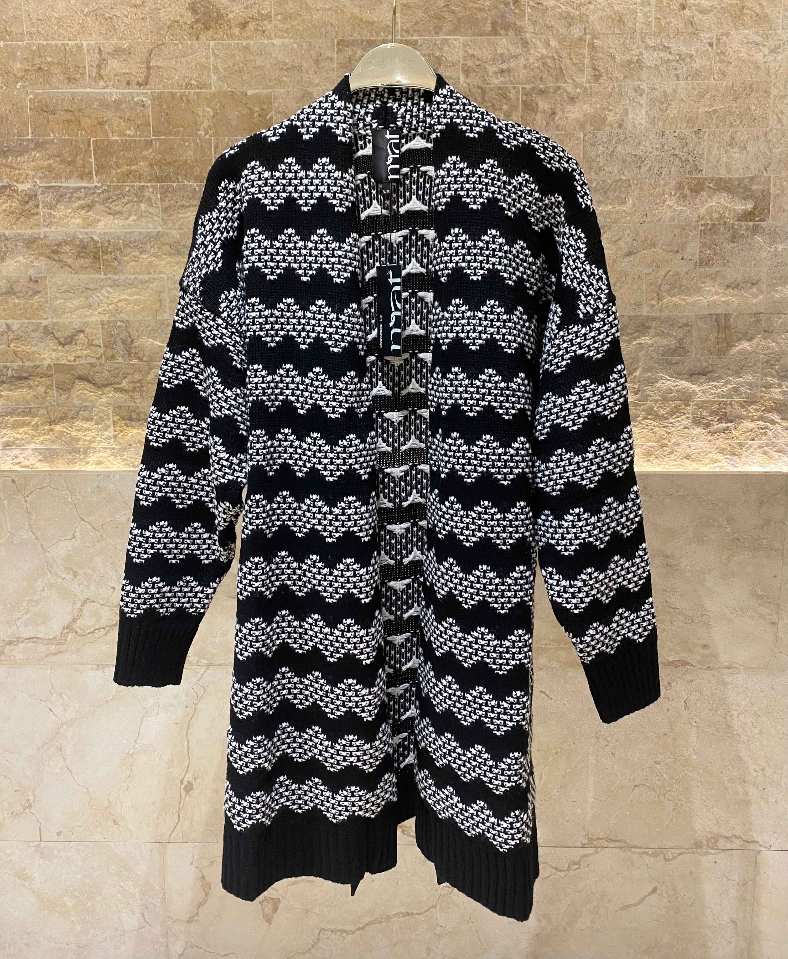 8401.5031 Zigzag Knit Cardigan - Brown Loft
