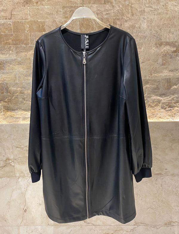 8401.7036 Faux Leather Mini Dress فستان قصير من الجلد الصناعي
