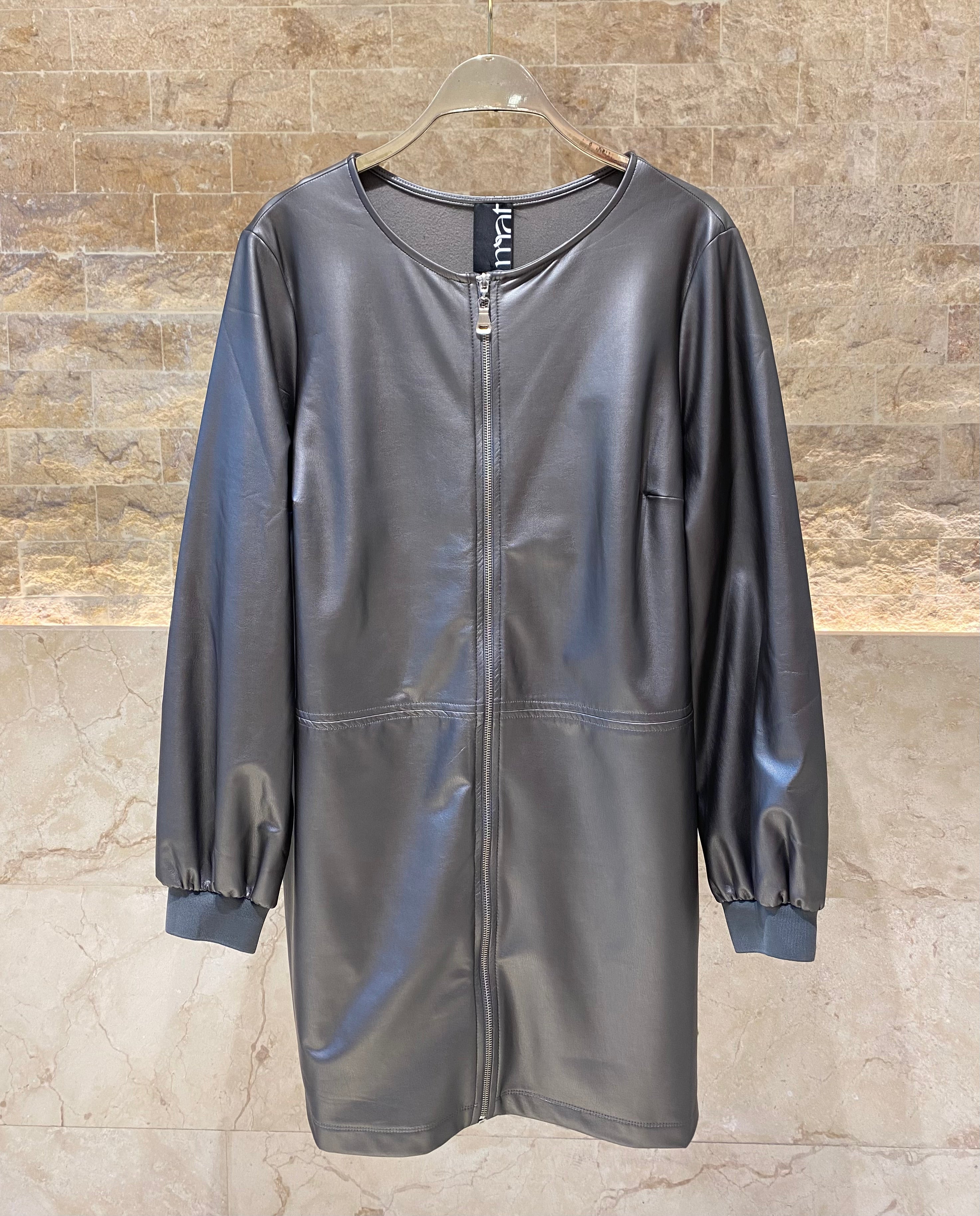 8401.7036 Faux Leather Mini Dress - Brown Loft