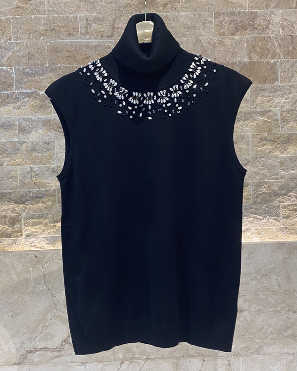 8404.1009 Sleeveless Knit Top بلا أكمام متماسكة الأعلى