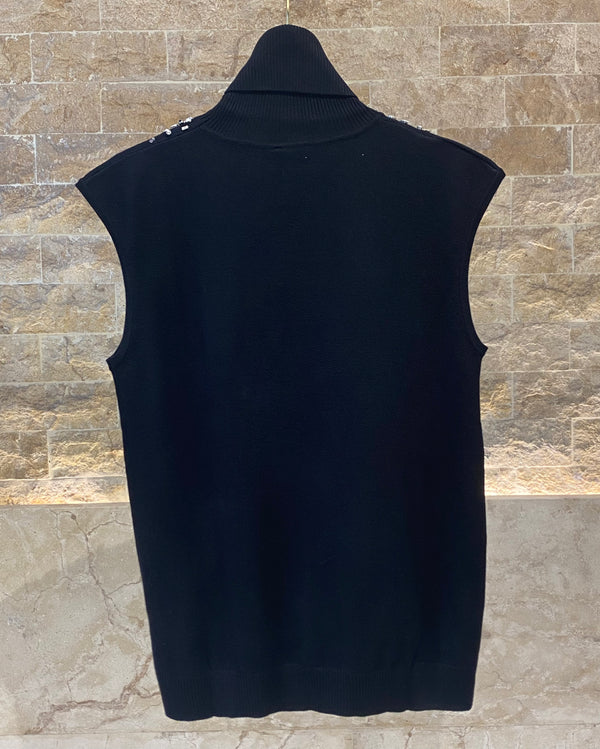 8404.1009 Sleeveless Knit Top بلا أكمام متماسكة الأعلى