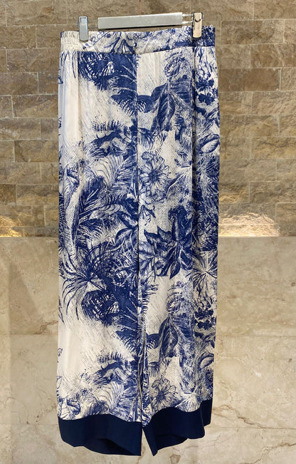 8501.3049/2072 Tropical Print Shirt and Pants Set طقم قميص وبنطال بطبعة استوائية - Brown Loft