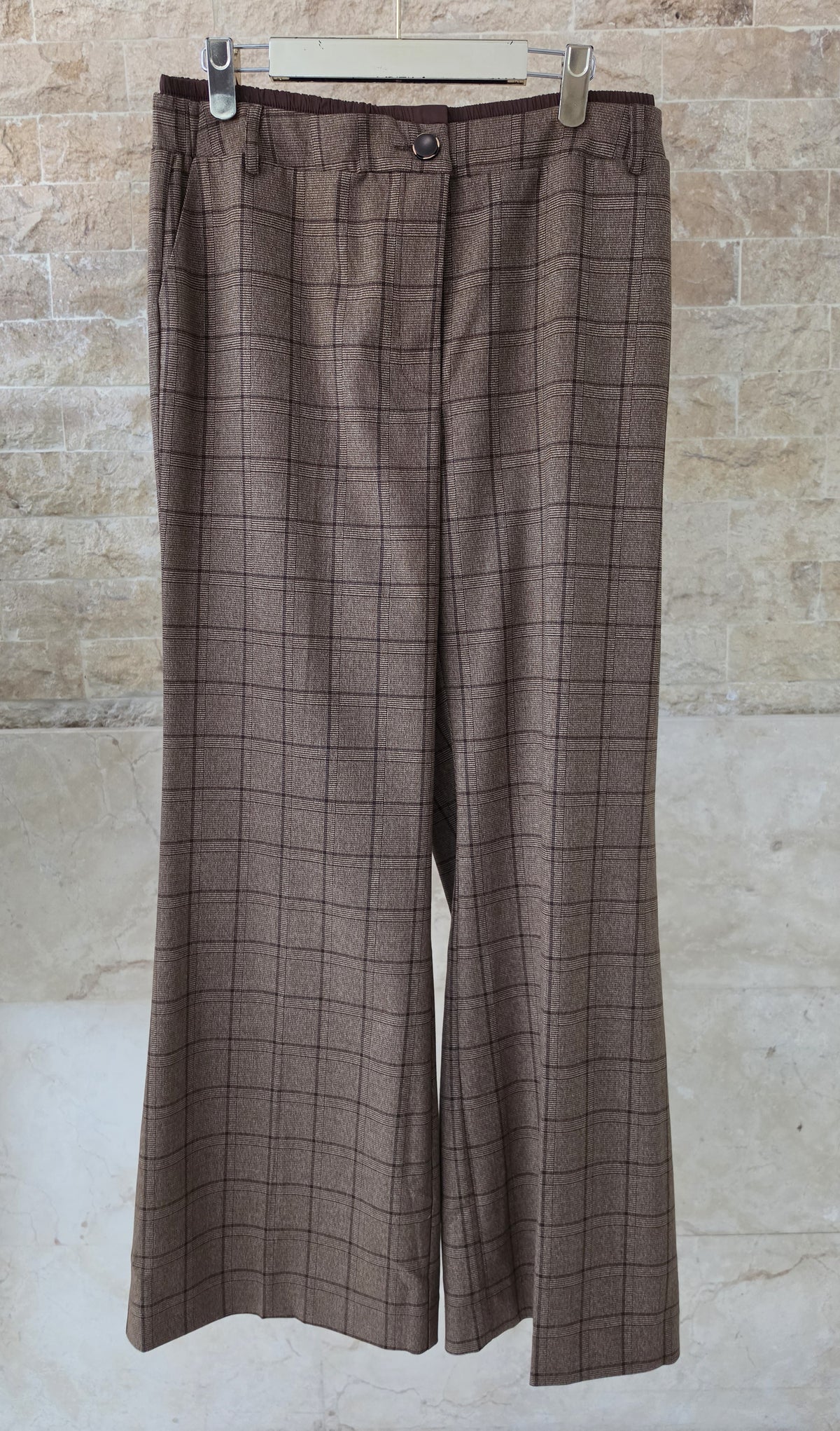 Checked Wide-Leg Trousers 8601.2037
