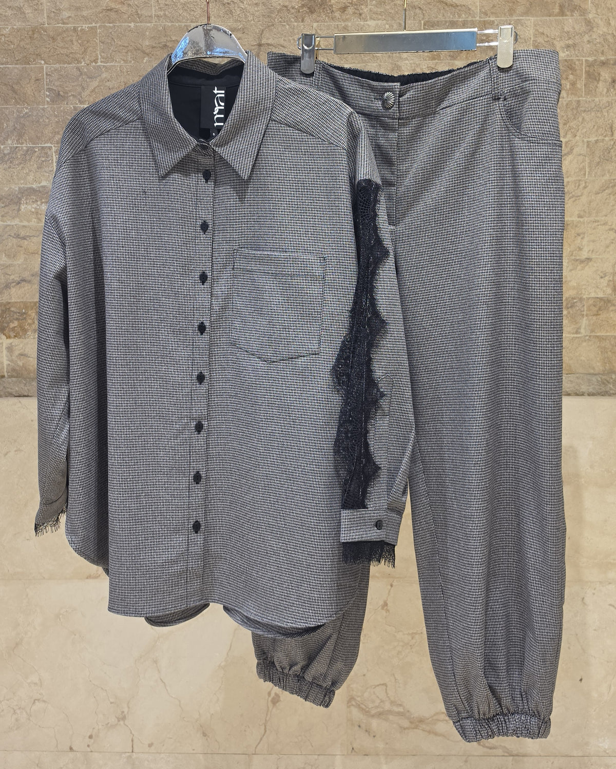 Lace Detail Shirt &amp; Jogger Set 8601.3042/2066
