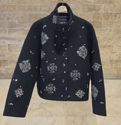Sequin Detail Zip-Up Jacket 8603.4027.N