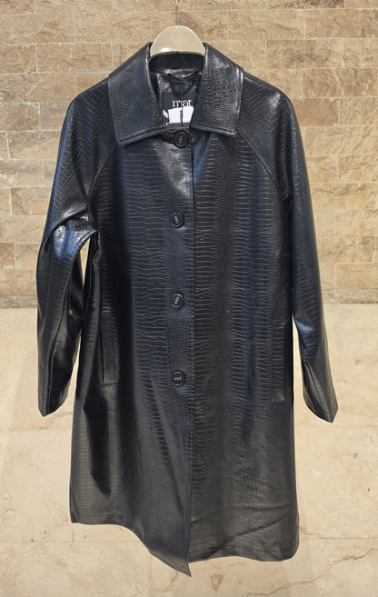 Textured Faux Leather Midi Coat 8603.4028.N