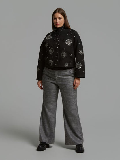 Sequin Detail Zip-Up Jacket 8603.4027.N