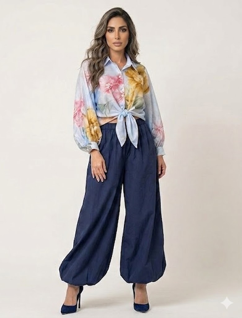 KD8971-7 Blossom Floral Print Shirt - Brown Loft