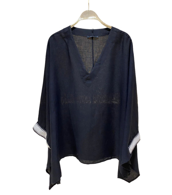 Linen Poncho Tops 24Y235065