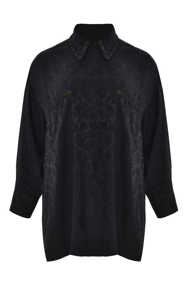Lace Detail Shirt &amp; Wide-Leg Pants Set 8601.3060/2080