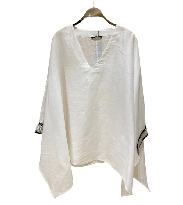 Linen Poncho Tops 24Y235065