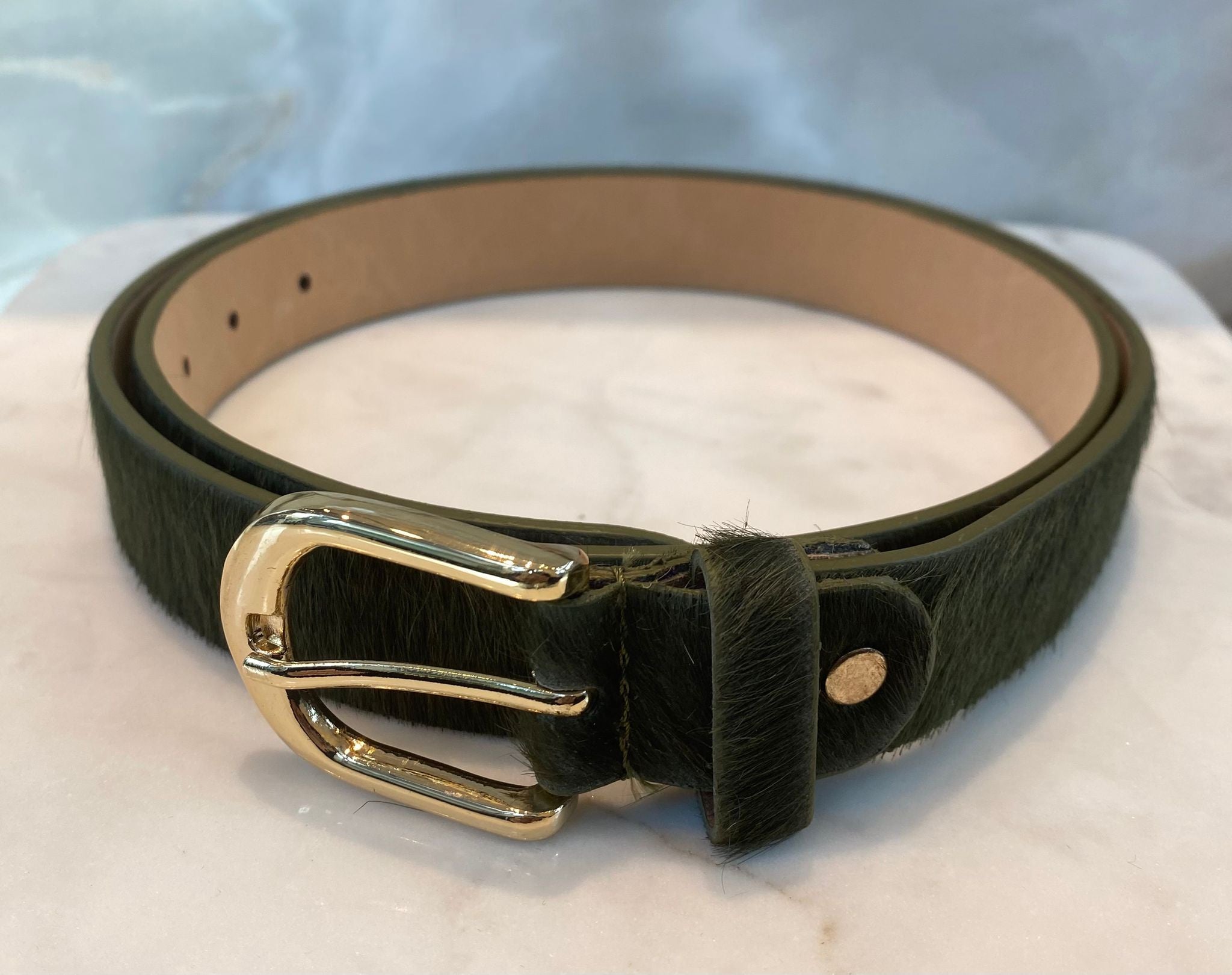 990018 Plain Leather Belt حزام جلد