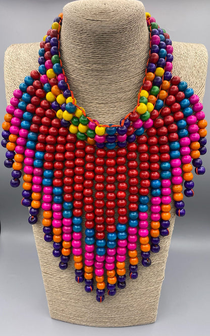 Beads Fringes Necklace - 43-9556