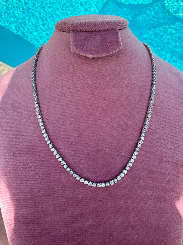 Bezel CZ Diamond Tennis Necklace