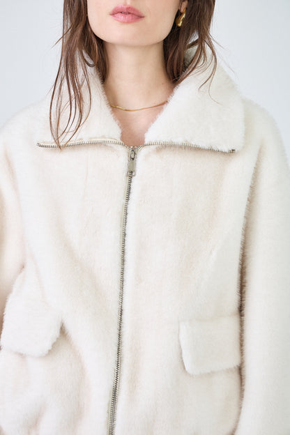 Alba Oversized Faux Fur Jacket - Brown Loft