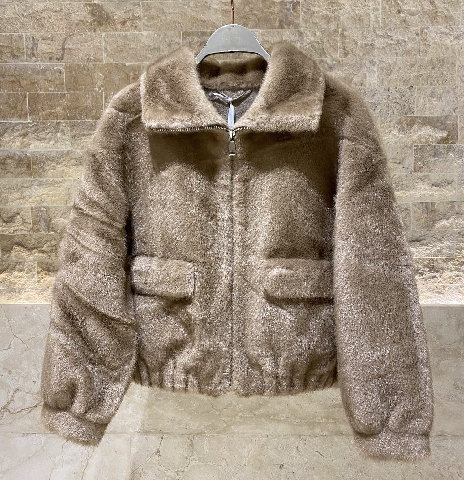 Alba Oversized Faux Fur Jacket - Brown Loft