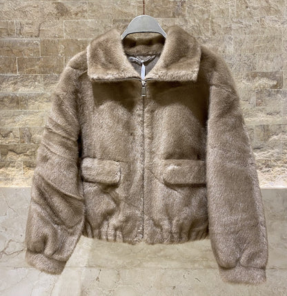 Alba Oversized Faux Fur Jacket - Brown Loft