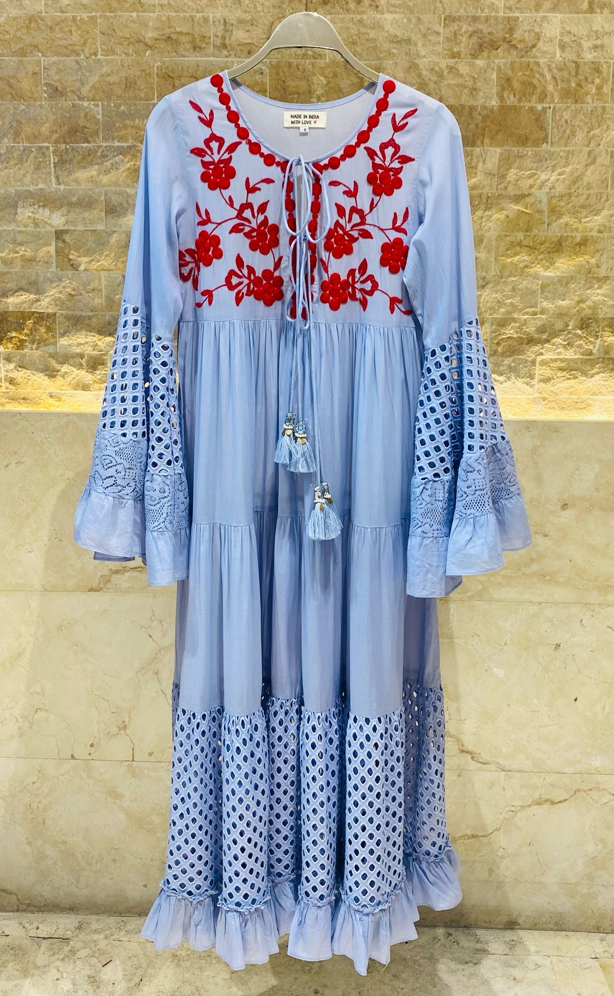 AWD-2020 Blue Kaftan Dress - Brown Loft
