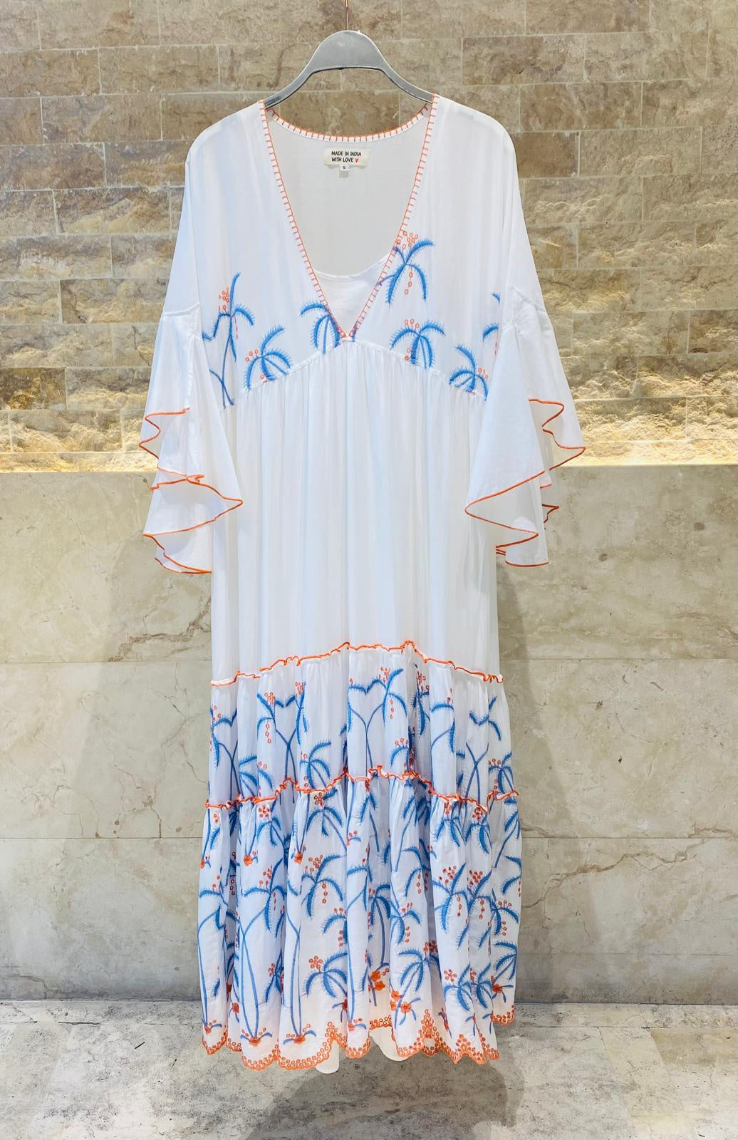Long Kaftan Dress - AWS2-558 - Brown Loft