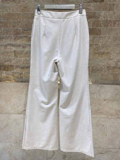 Adelie Embroidered Linen Pants بنطال من الكتان المطرز - Brown Loft