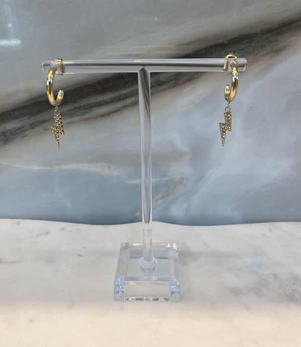 B021270392 Mini Flash Hoop Earrings أقراط فلاش صغيرة مع تفاصيل مسمارية