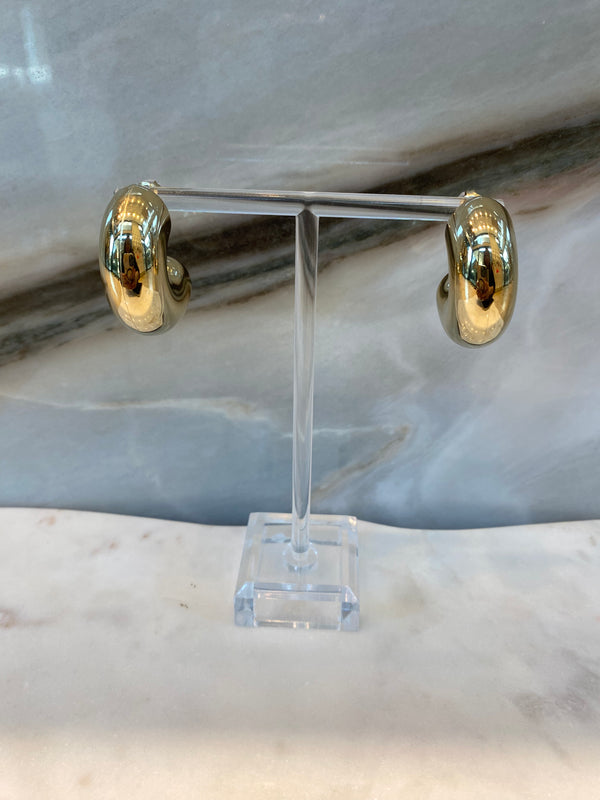 B021270393 Half Chunky Hoops Earrings أقراط دائرية نصف سميكة