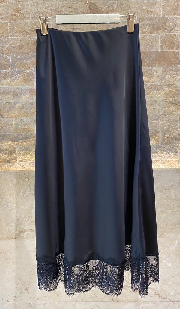 BCL5029VSC Satin Lace Skirt تنورة الدانتيل الساتان