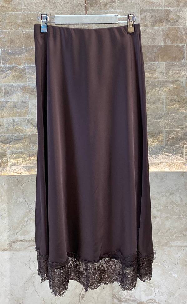 BCL5029VSC Satin Lace Skirt تنورة الدانتيل الساتان