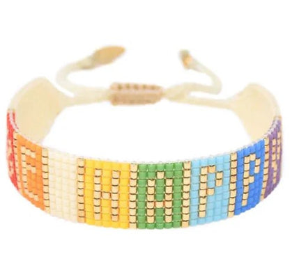 Be Happy B-9776 سوار من خرز الخيوط المضفرة - Brown Loft