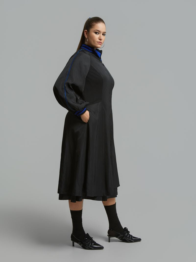Zip-Front Flared Midi Coat 8601.7023