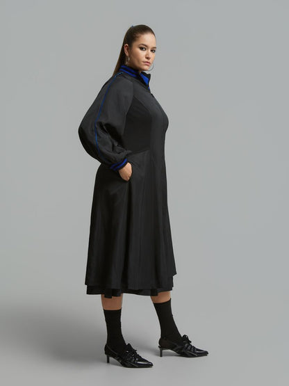 Zip-Front Flared Midi Coat 8601.7023