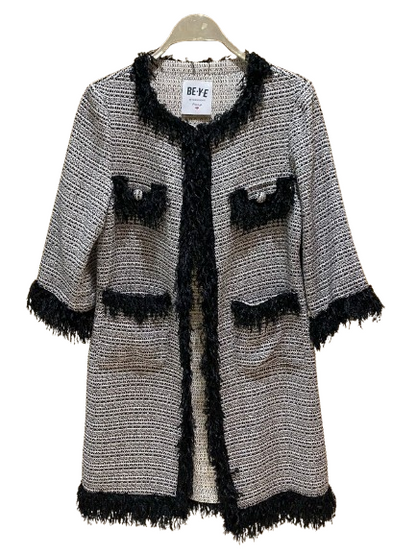 Knitted Feather Long Coat - 4SB/TD5/G751 - Brown Loft