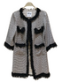 Knitted Feather Long Coat - 4SB/TD5/G751 - Brown Loft